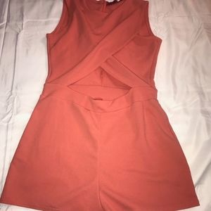 Coral Cutout Romper
